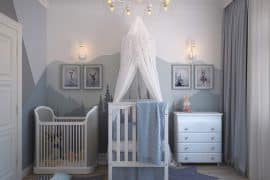 Chambre de bébé aménagée de façon à lui garantir de bonnes nuits de sommeil
